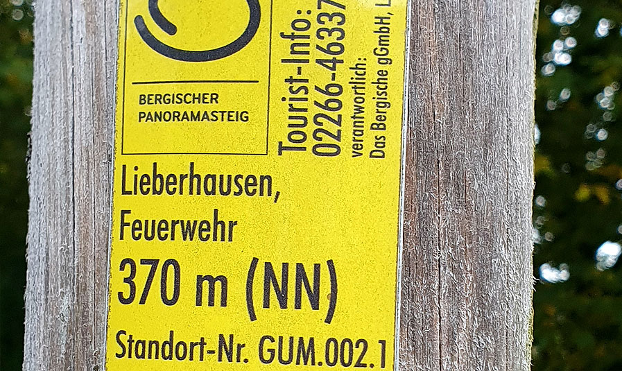 Bergischer Panoramasteig Standort Lieberhausen
